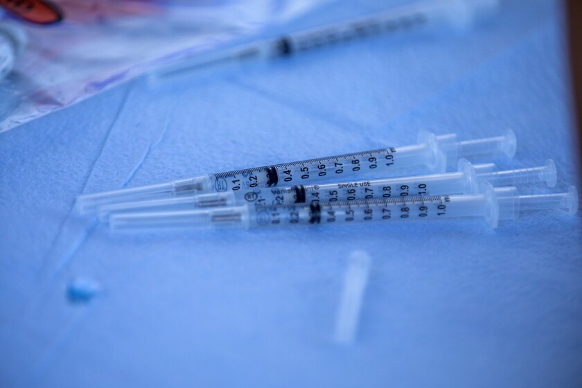 COVID-19 vaccine syringes