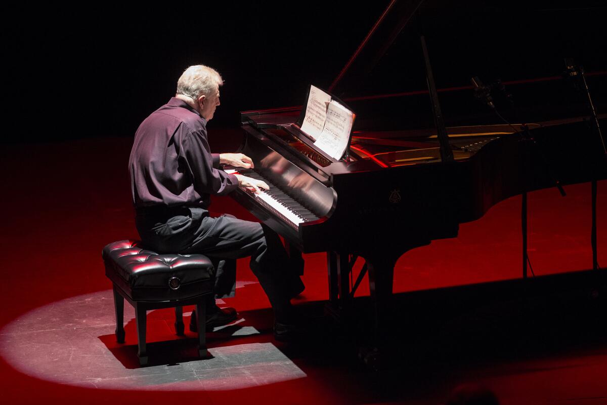 Mark Robson in his Piano Spheres recital at Redcat on Tuesday night.