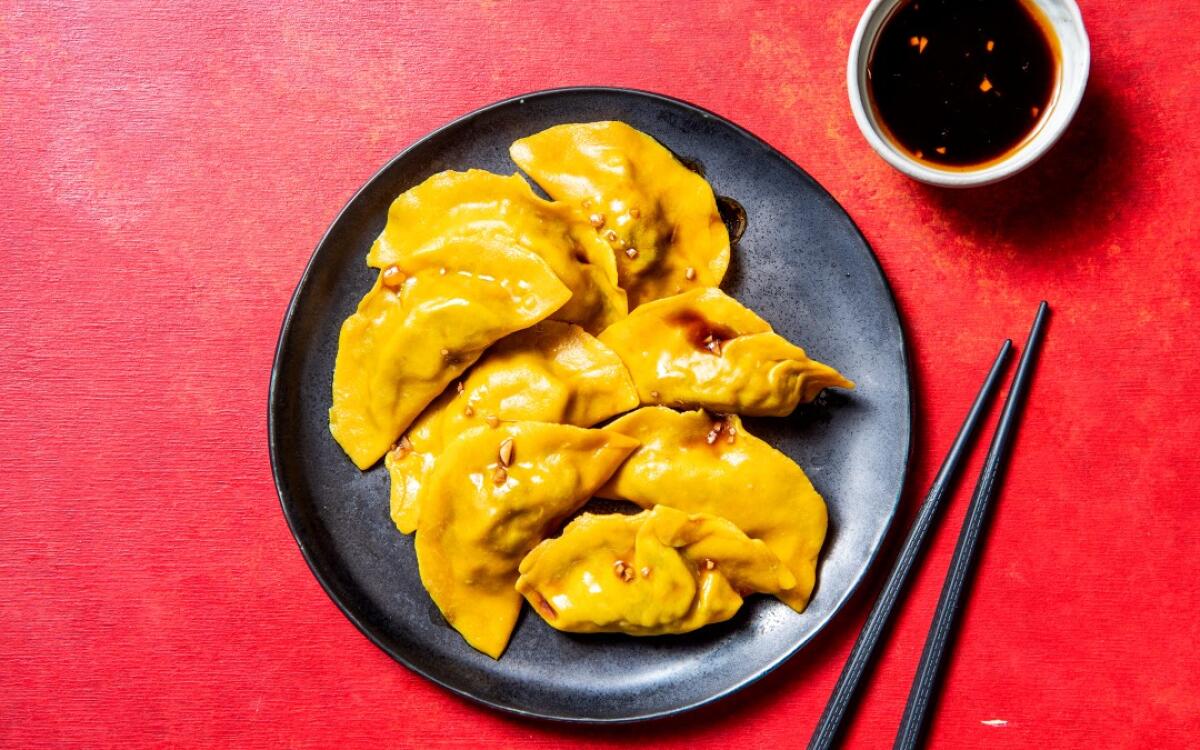 Vegan Shiitake Jiaozi With Black Vinegar Dipping Sauce