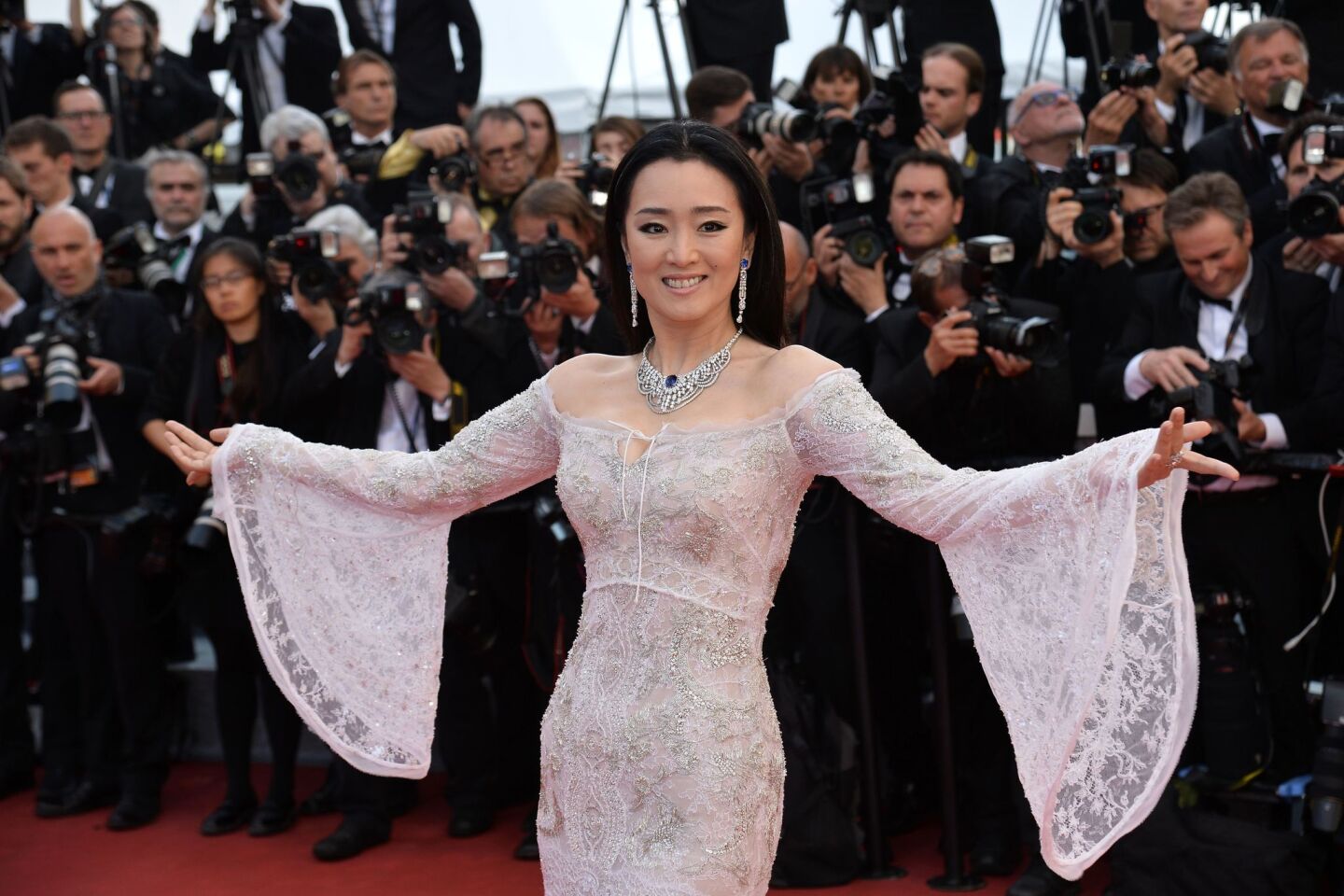 Actress Gong Li arrives at the opening ceremony of the 2016 Cannes Film Festival on Wednesday.