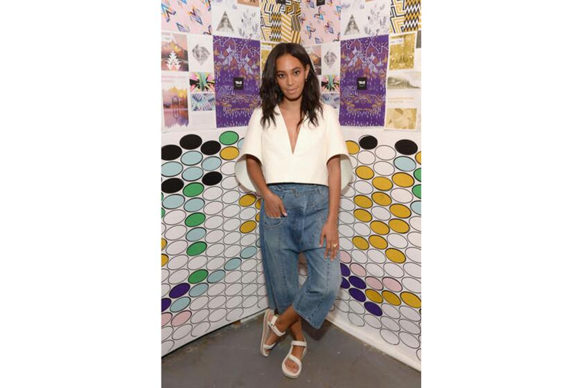 Singer-songwriter Solange Knowles attends the Teva launch celebration of the 2016 Artist Series Collection at the Bold Room on April 19 in Los Angeles.