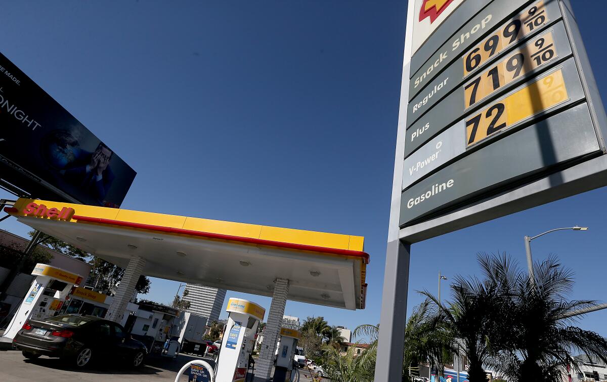 The price for super gasoline reached $7.29 a gallon at this Mid-City Shell station. 
