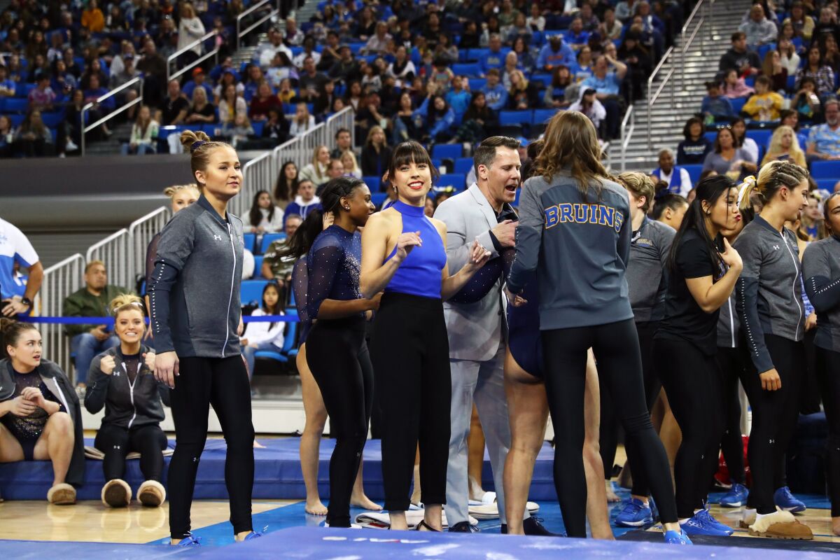 Bijoya “BJ” Das, the floor choreographer for UCLA's gymnastics team, back in 2020.