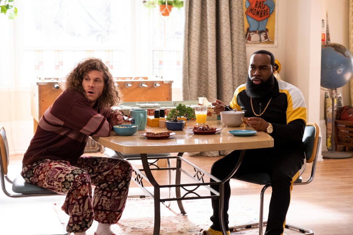 Blake Anderson, left, and T. Murph in the Hulu comedy "Woke."