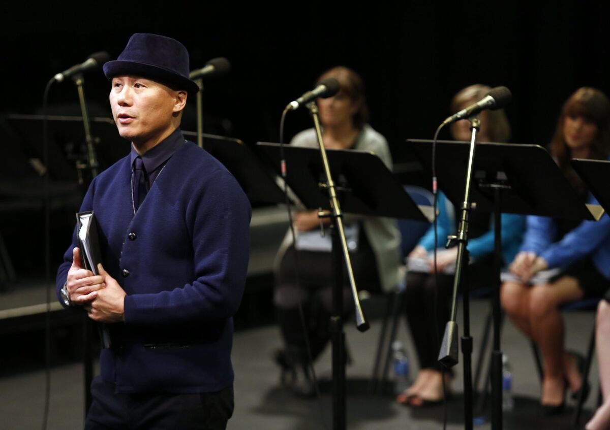 Actor-director-writer BD Wong speaks before a developmental reading of the musical "Mr. Doctor" at San Diego State University. — Nancee E. Lewis / Nancee Lewis Photography