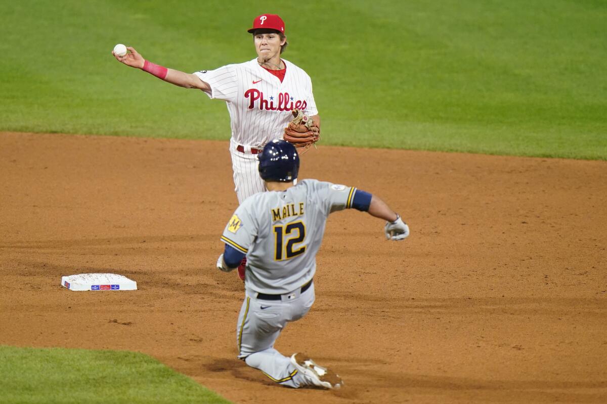 Phillies don't see Nick Maton playing center field just yet