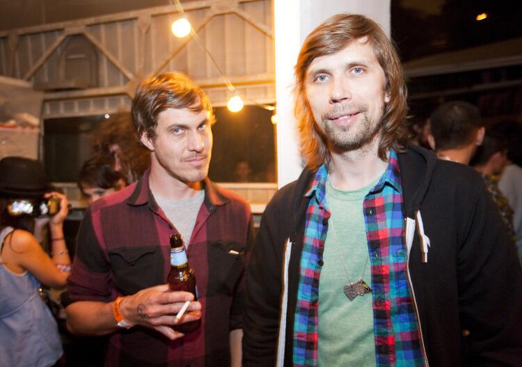 Dustin Beatty, left, editor in chief of Anthem Magazine with Busy P, DJ and owner of Ed Banger Records, at the Brides of the Boogie Monster disco party.