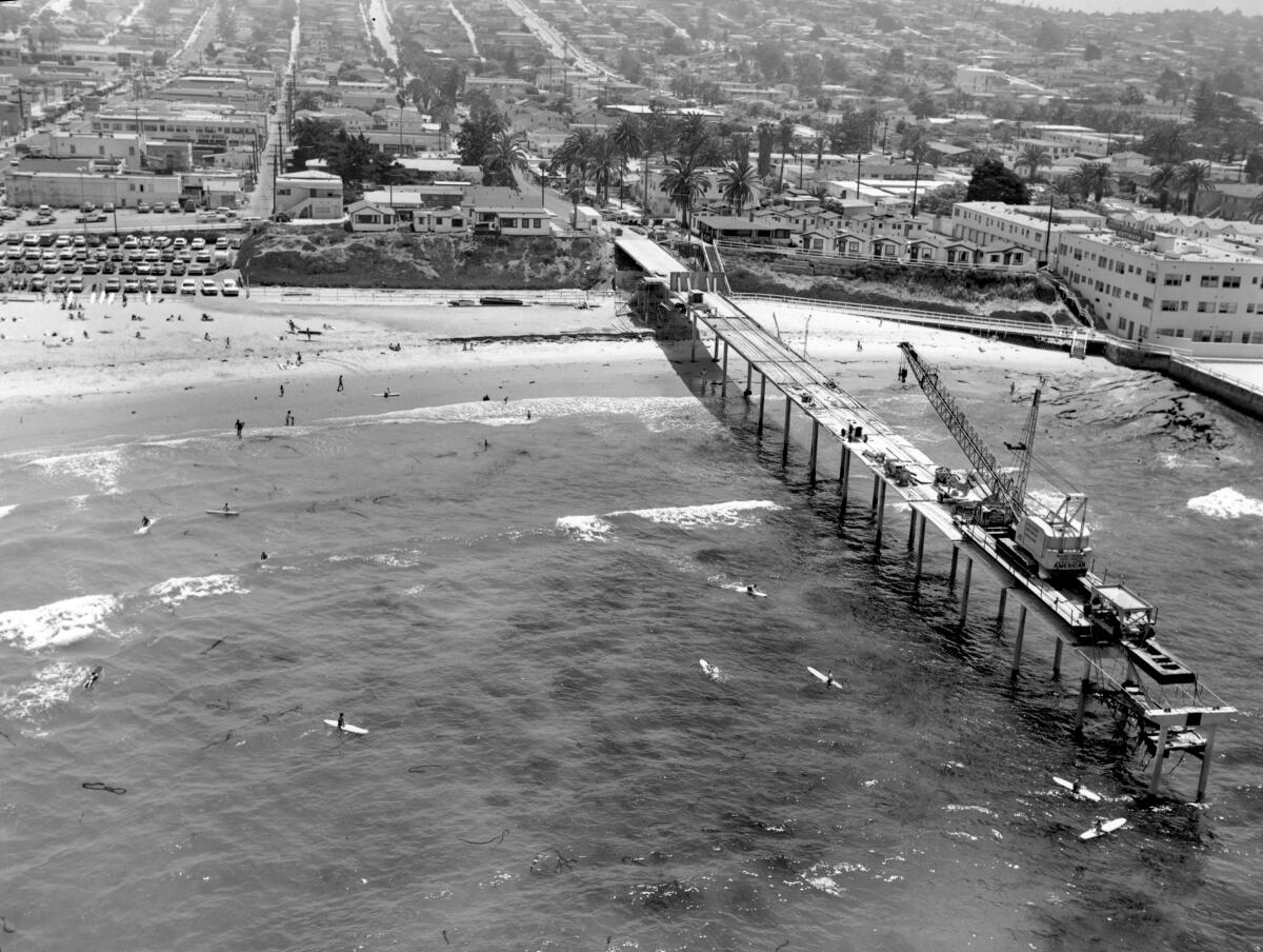 The Ocean Beach Pier being built in 1965.