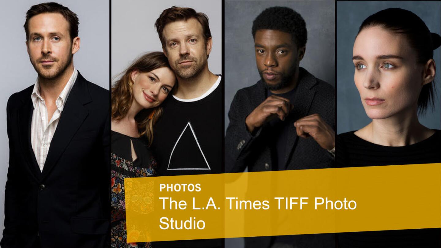 Ryan Gosling, Anne Hathaway, Jason Sudekis, Chadwick Boseman and Rooney Mara are just a few of the stars who stopped by the Los Angeles Times photo studio at the 41st Toronto Film Festival.