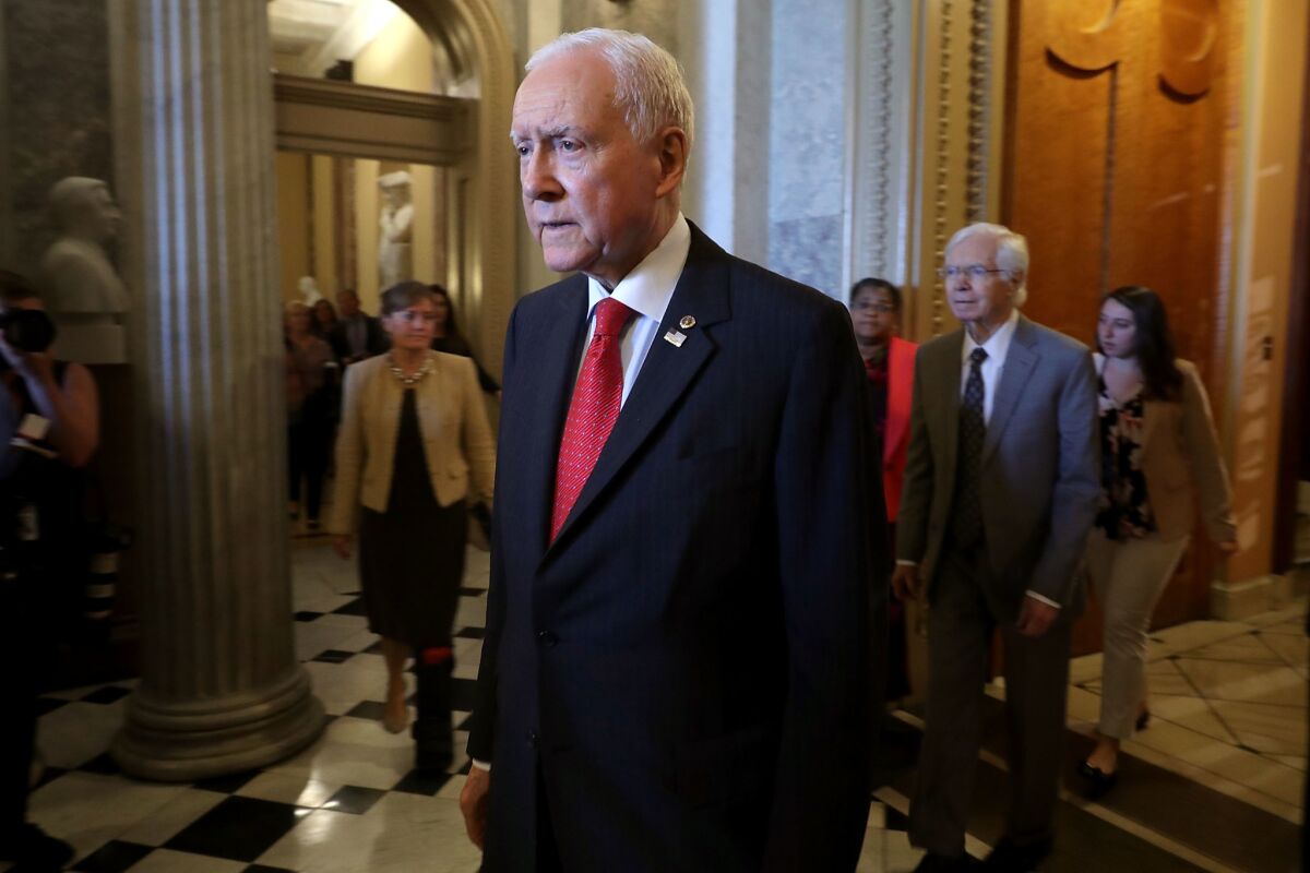 Sen. Orrin Hatch (R-UT), seen here on July 26, 2017, said the Senate needed to move on from the health care debate for now.