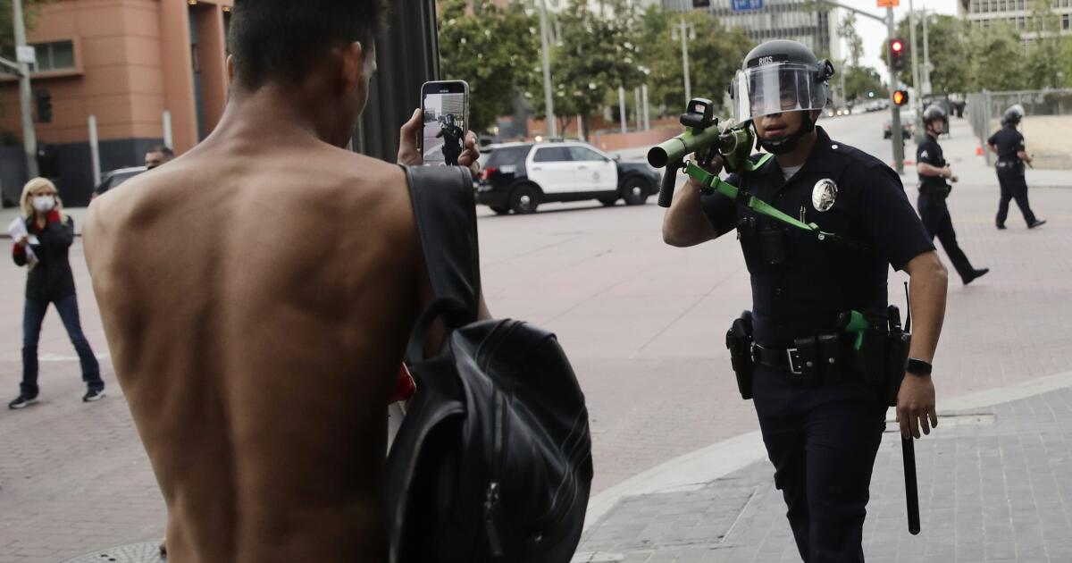 Activists suing LAPD allege officer shot foam rounds at their groins at point-blank range