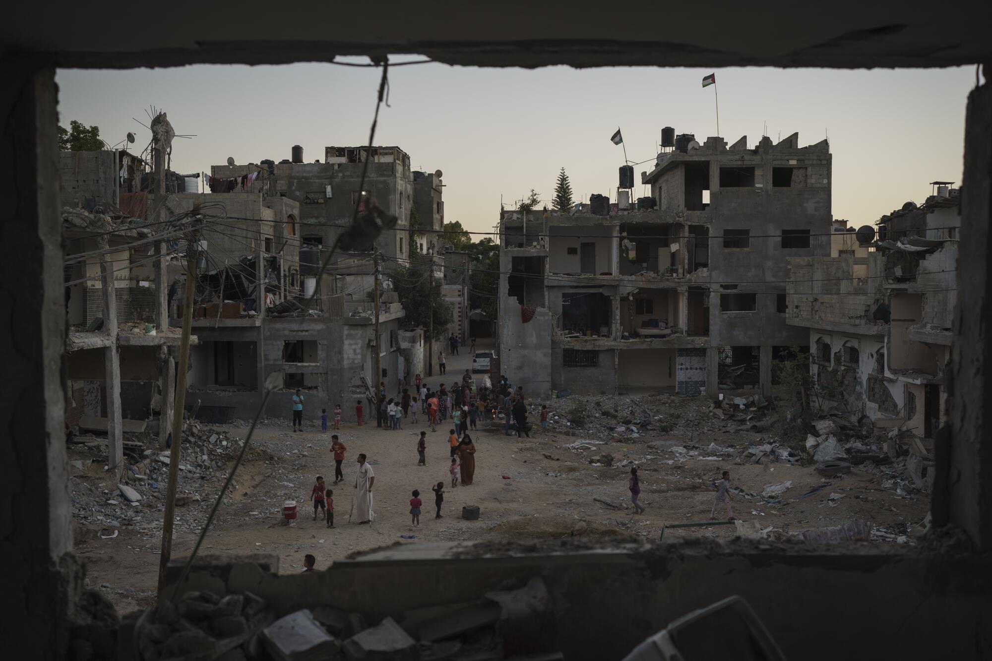Destruction in Beit Hanoun, in the northern Gaza Strip, in 2021.