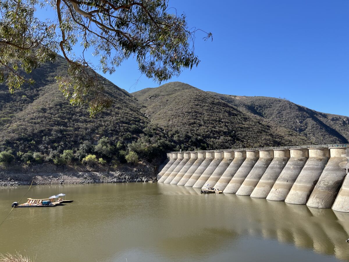 The lake has been lowered to complete the necessary repairs.