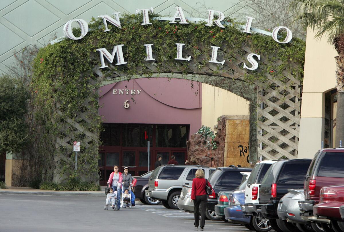 The body of a man was found in a car at Ontario Mills Mall on Monday morning, police said.