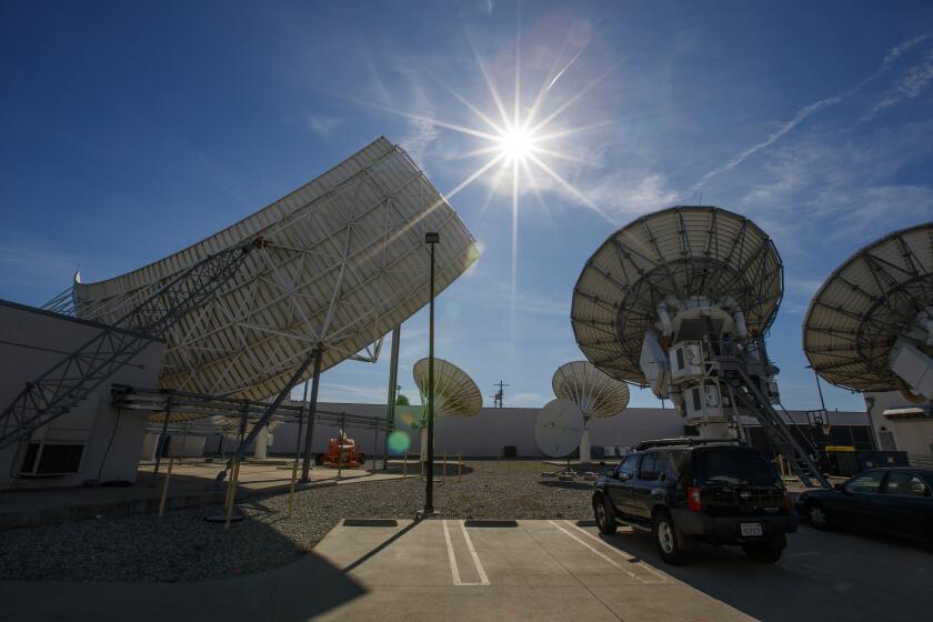 CULVER CITY, CALIF. -- FRIDAY, JANUARY 31, 2020: A view of DirecTV satellite dishes at AT&T Los Angeles Broadcast Center in Culver City, Calif., on Jan. 31, 2020. The satellite TV business is owned by AT&T.(Allen J. Schaben / Los Angeles Times)