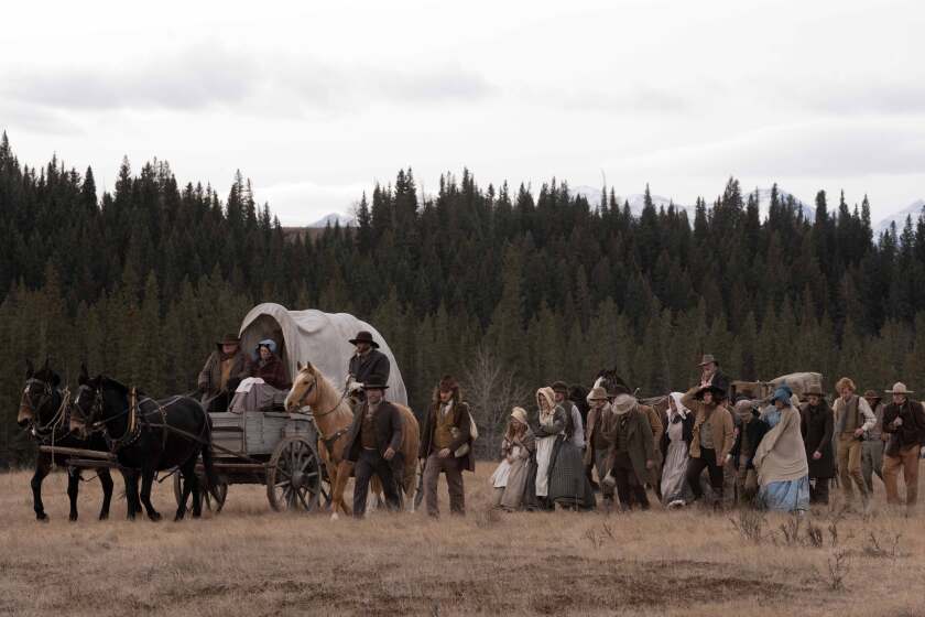 wagon train in the old west