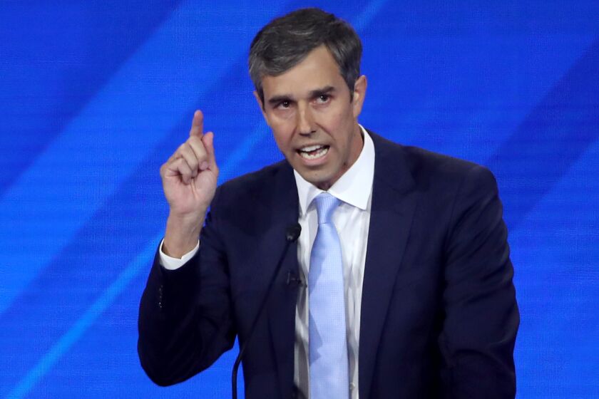 HOUSTON, TEXAS - SEPTEMBER 12: Democratic presidential candidate former Texas congressman Beto O'Rourke speaks during the Democratic Presidential Debate at Texas Southern University's Health and PE Center on September 12, 2019 in Houston, Texas. Ten Democratic presidential hopefuls were chosen from the larger field of candidates to participate in the debate hosted by ABC News in partnership with Univision. (Photo by Win McNamee/Getty Images) ** OUTS - ELSENT, FPG, CM - OUTS * NM, PH, VA if sourced by CT, LA or MoD **