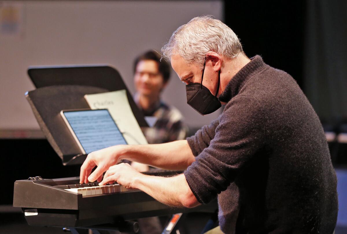 Pianist Jeremy Denk performs for students at Thurston Middle School on Thursday.