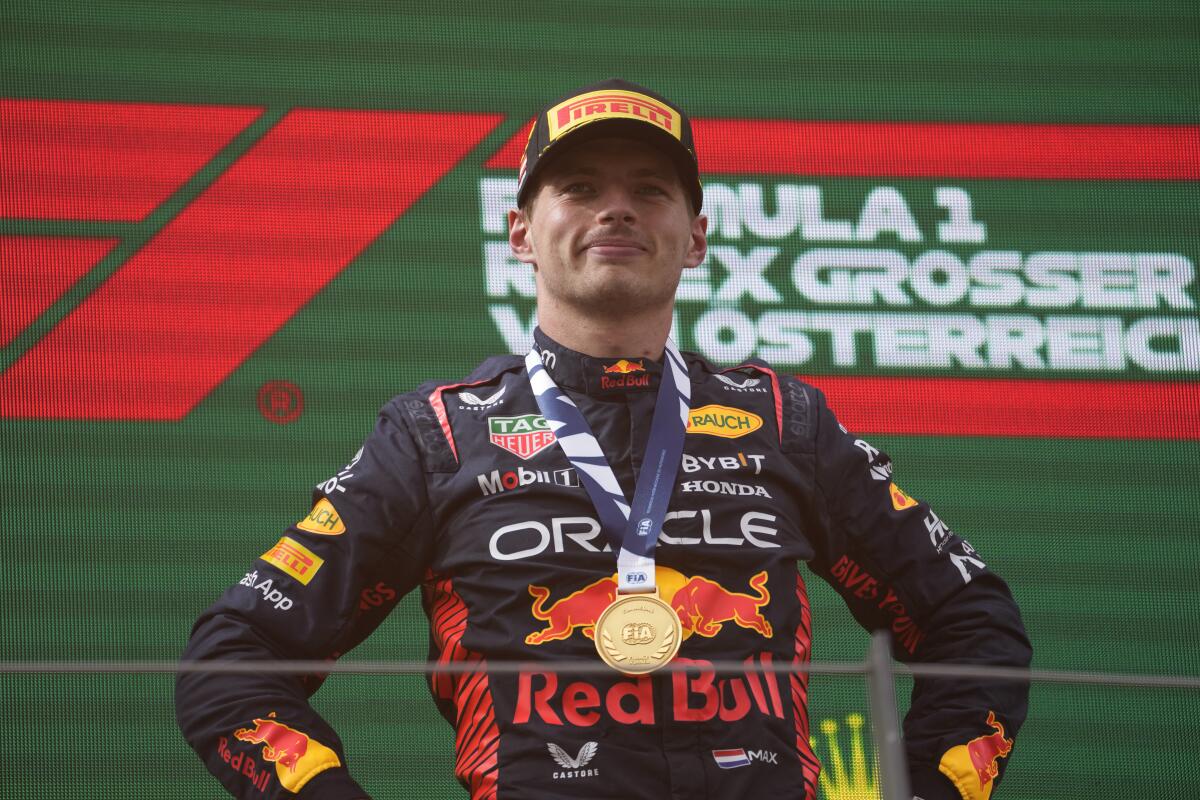 Red Bull driver Max Verstappen stays on track for F1 title after winning  chaotic Austrian GP