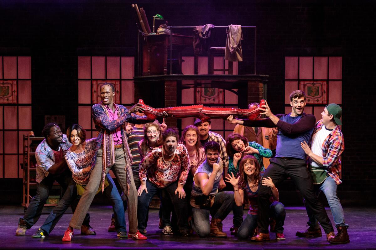 The cast of Moonlight Stage Productions' "Kinky Boots" in Vista.