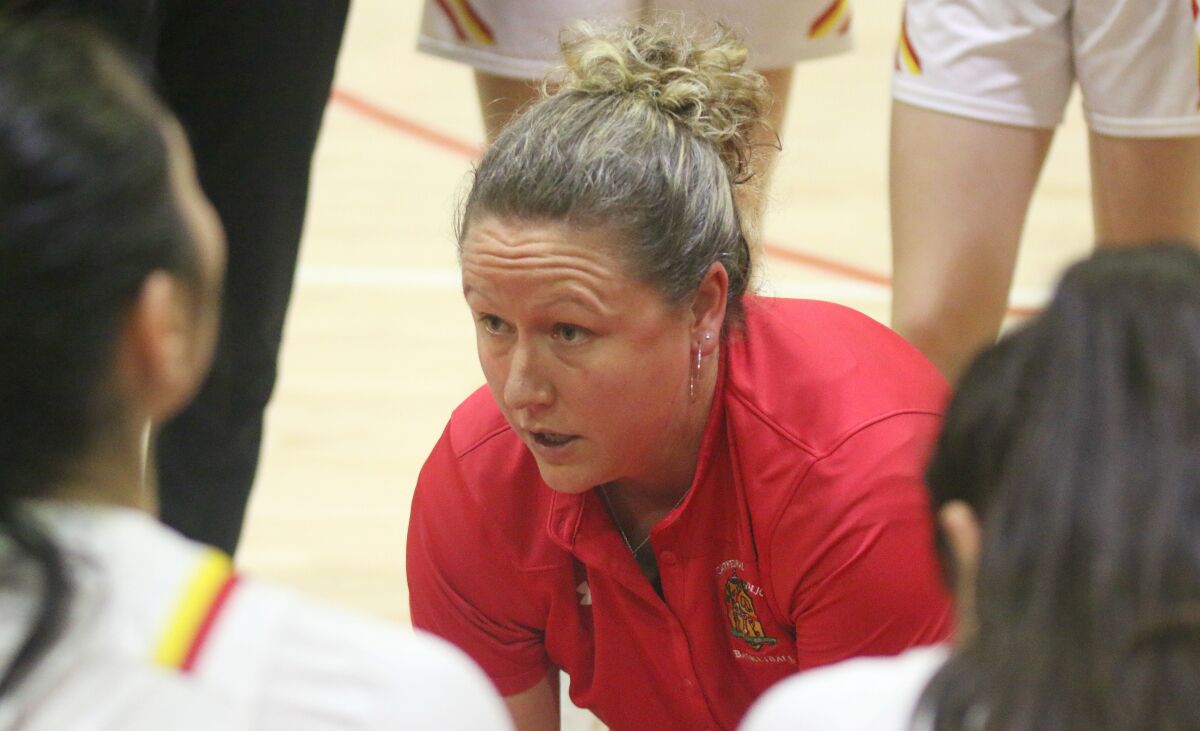 Jackie Turpin, head coach of Cathedral Catholic's 2020 CIF Open Division runner-up girls' basketball team.