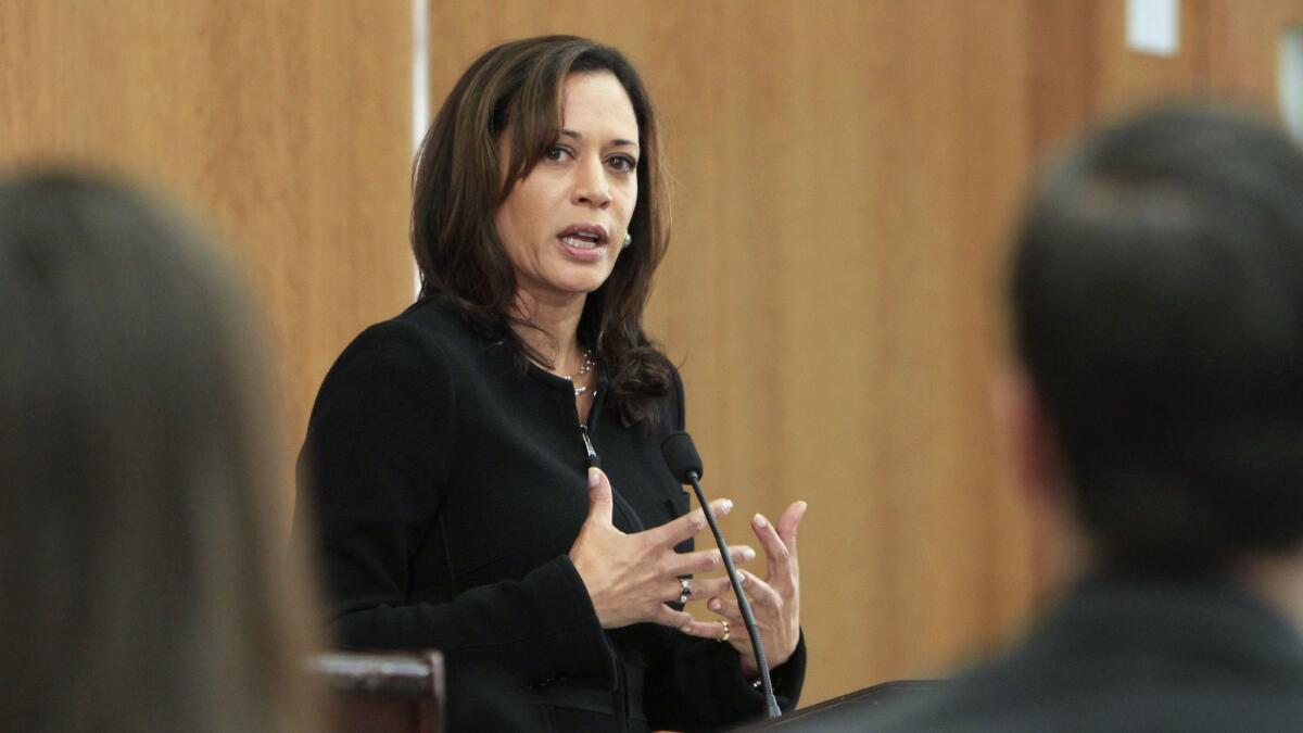 Kamala Harris, then the San Francisco district attorney, participates in a debate during her campaign for California attorney general in 2010.