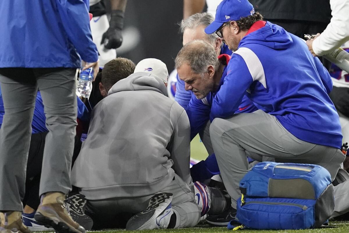 Bills' Hamlin in critical condition after collapse on field - The San Diego  Union-Tribune