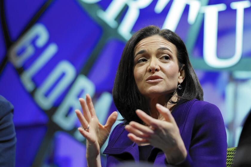 Facebook's chief operating officer Sheryl Sandberg during a discussion called The Now and Future of Mobile in San Francisco on Nov. 3, 2015.