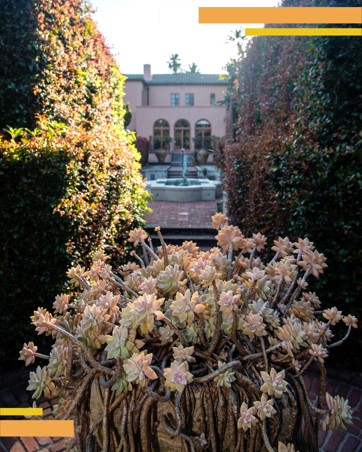 A photo of the Parterre inside the grounds of Lotusland in Montecito.