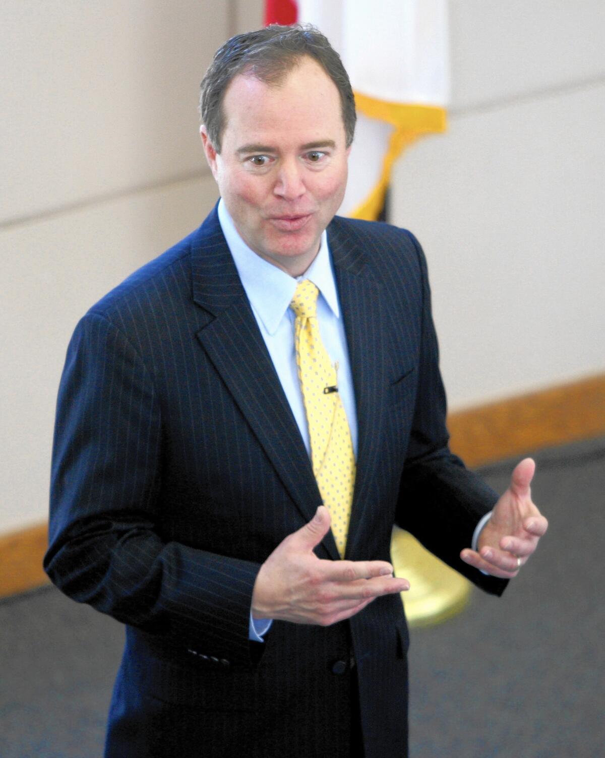 Rep. Adam Schiff (D-Burbank) speaks to students at Burbank High School in Burbank on Friday, March 20, 2015. Schiff announced Tuesday that he had nominated 14 students from the 28th Congressional District to U.S. service academies for the class of 2020.