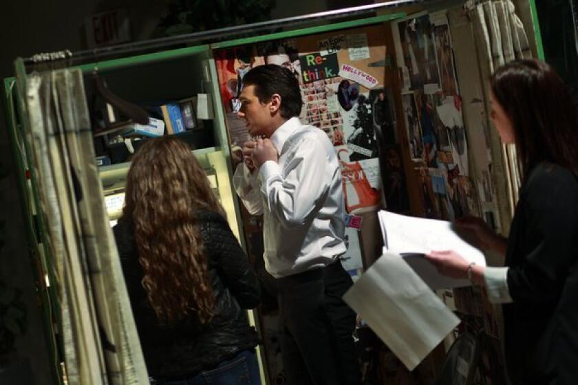 ABC's "General Hospital" celebrates 50 years on the air on Monday. In this February 2011 photo, actor James Franco works on a costume change between shooting scenes on the set of ABC's daytime television drama "General Hospital," where he made a return appearance as the performance artist Franco.