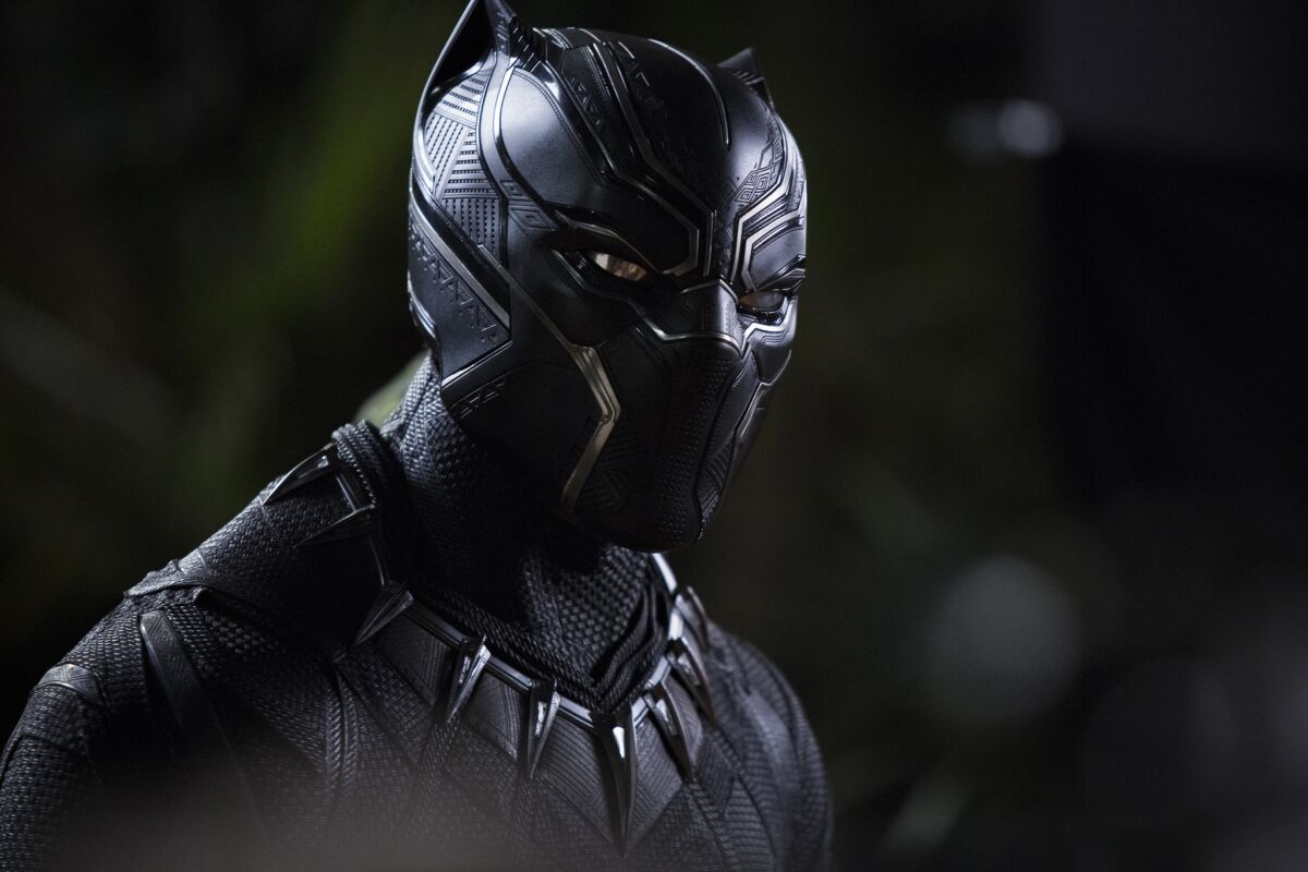 A closer look at the Black Panther costume from the film "Black Panther."