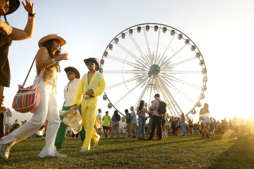INDO-CA-APRIL 15, 2023: Music fans at Coachella weekend one on April 15, 2023. (Christina House / Los Angeles Times)