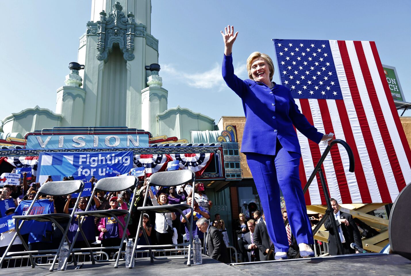 Hillary Clinton in Leimert Park.