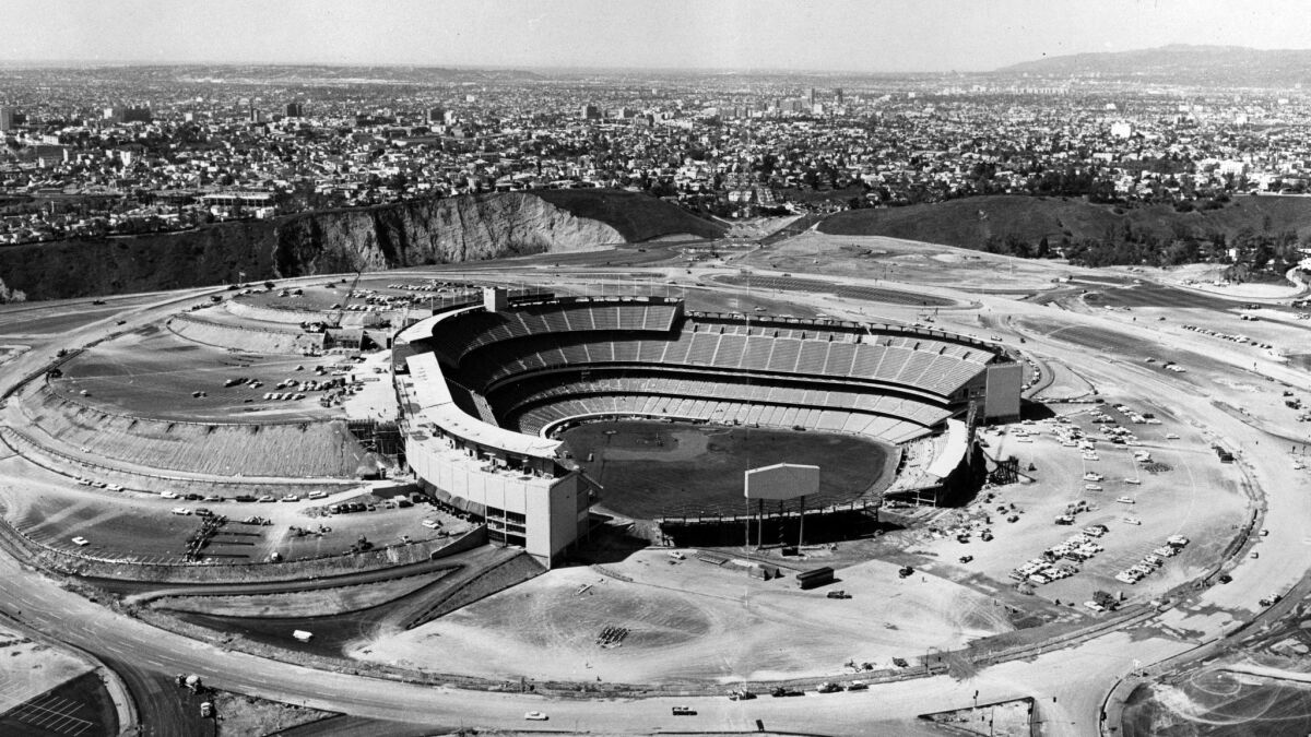 Dodger Stadium photographed in 1962.