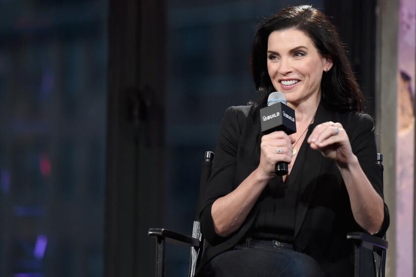 Julianna Margulies is seen at AOL Studios in New York. Margulies recently joked about being out of a job, spurring speculation that her series "The Good Wife" is ending.