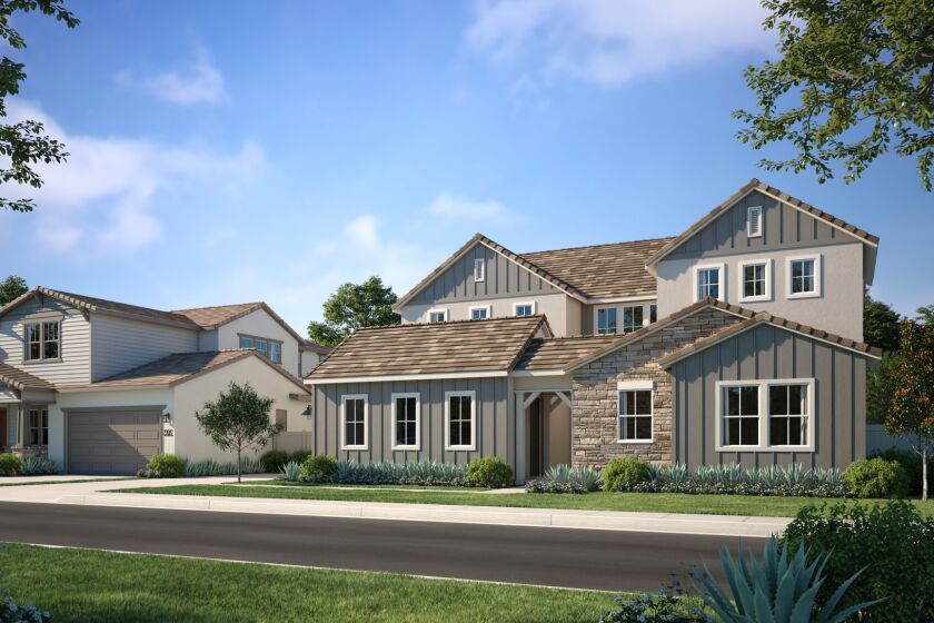 A rendering of two homes in The Farm in Poway is shown.