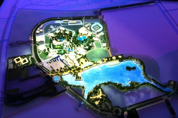 A scale model showing the general layout of Shanghai Disneyland.