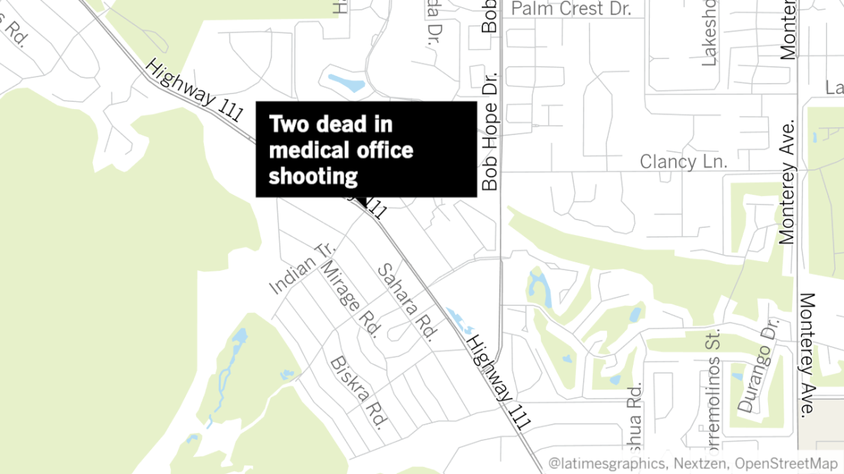 A shooting in a medical office building in Rancho Mirage left two people dead Friday morning, authorities said.