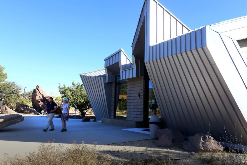 The Interpretive Center, off the main parking lot, by the entrance to Vasquez Rocks Natural Area Park.