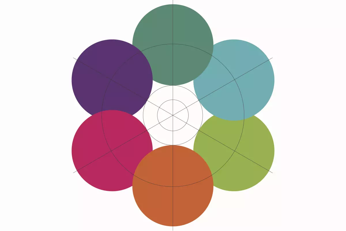 Illustration of six colorful circles in a circle. Select to go to the story.