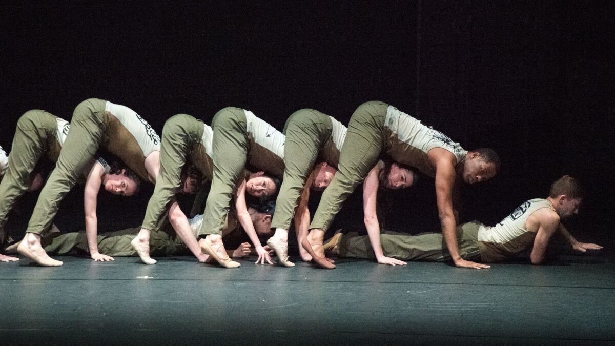 Members of Jessica Lang Dance perform the military-inspired "Thousand Yard Stare."