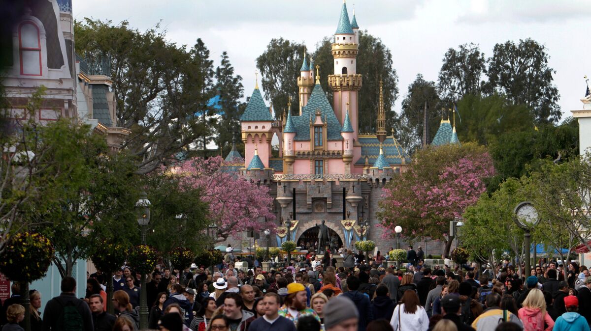 Disneyland visitors near Sleeping Beauty Castle in pre-pandemic times.