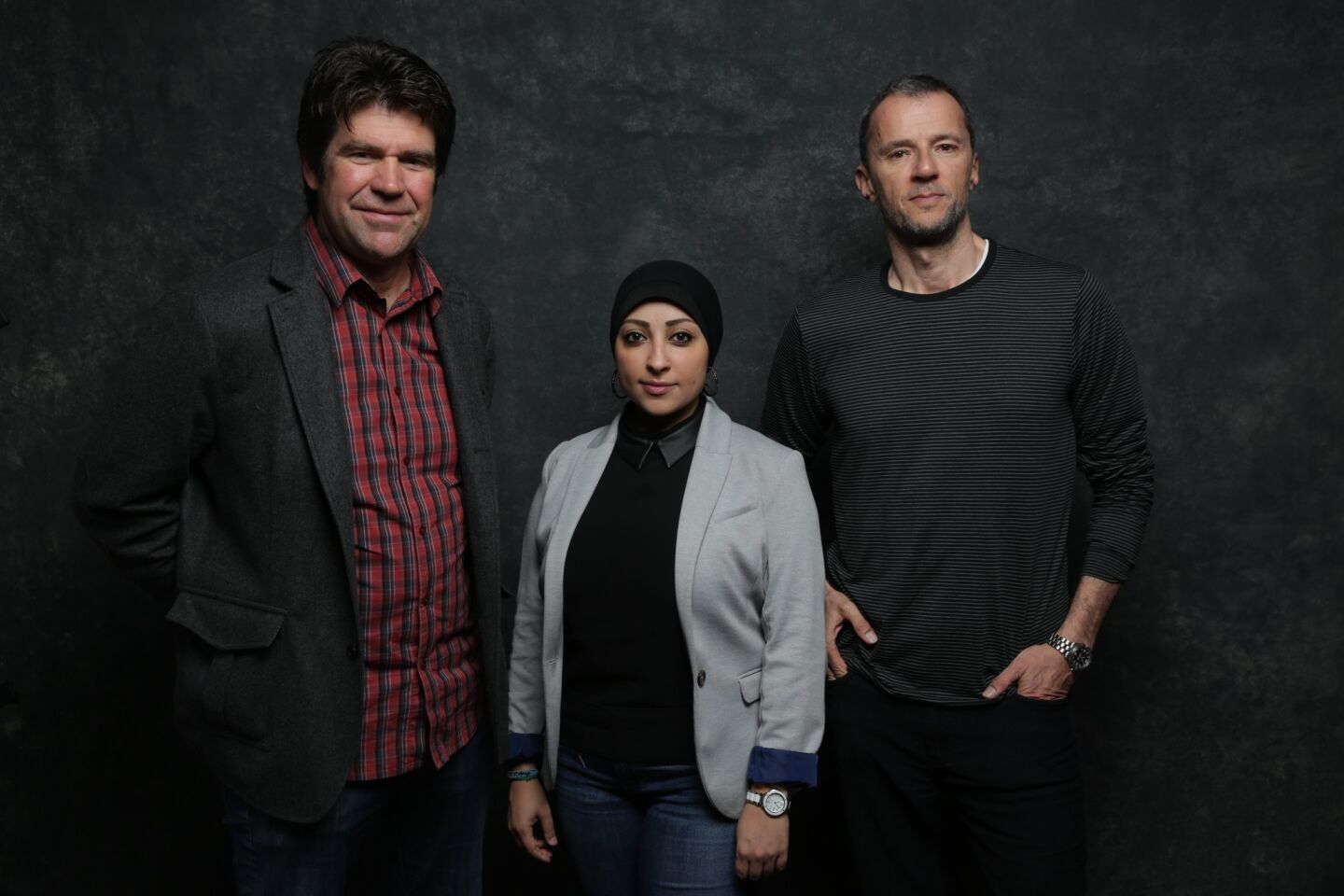 Director Greg Barker, Maryam Alkhawaja and John Battsek