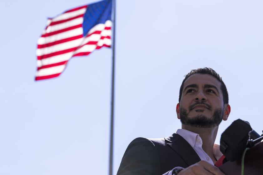 DETROIT, MICHIGAN - AUGUST 05: Michigan Democratic Senate primary winner Abdul El-Sayed speaks during a press conference in front of the Spirit of Detroit statue on August 05, 2026 in Detroit, Michigan. Sayed called on Michiganders to unite against Mike Rodgers as well as challenging him to multiple debates. (Photo by Finn Gomez/Getty Images)