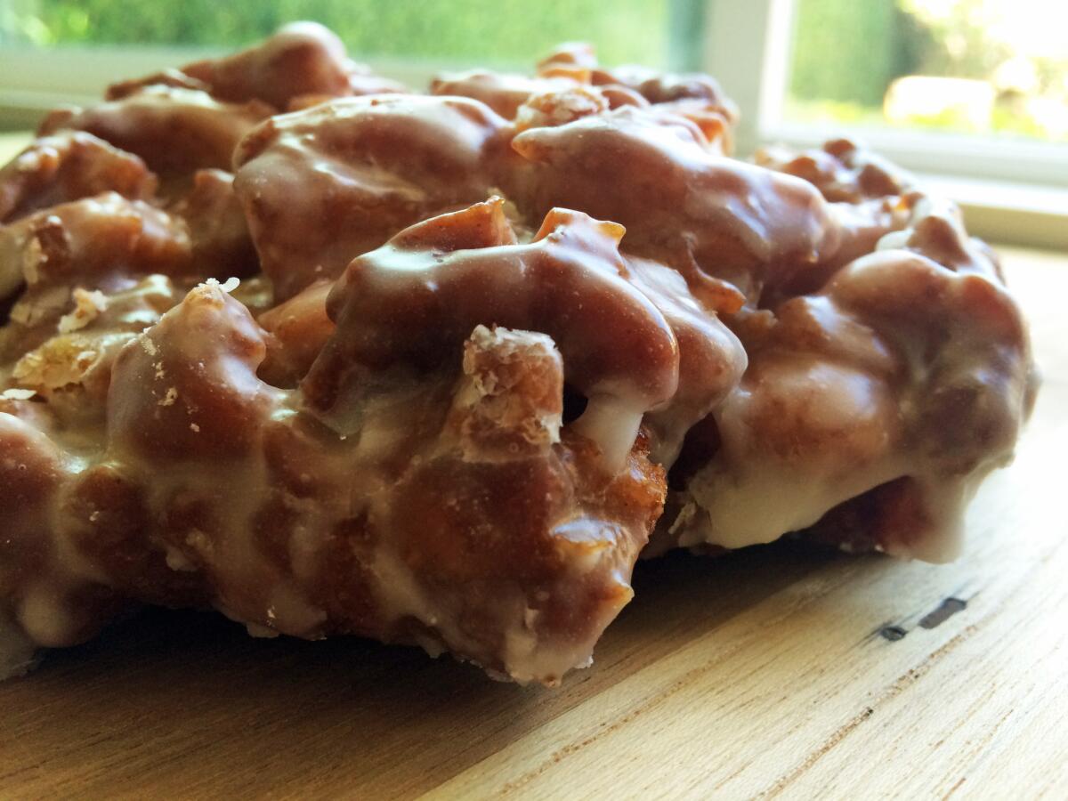 The apple fritter from Monarch Donuts in Arcadia.