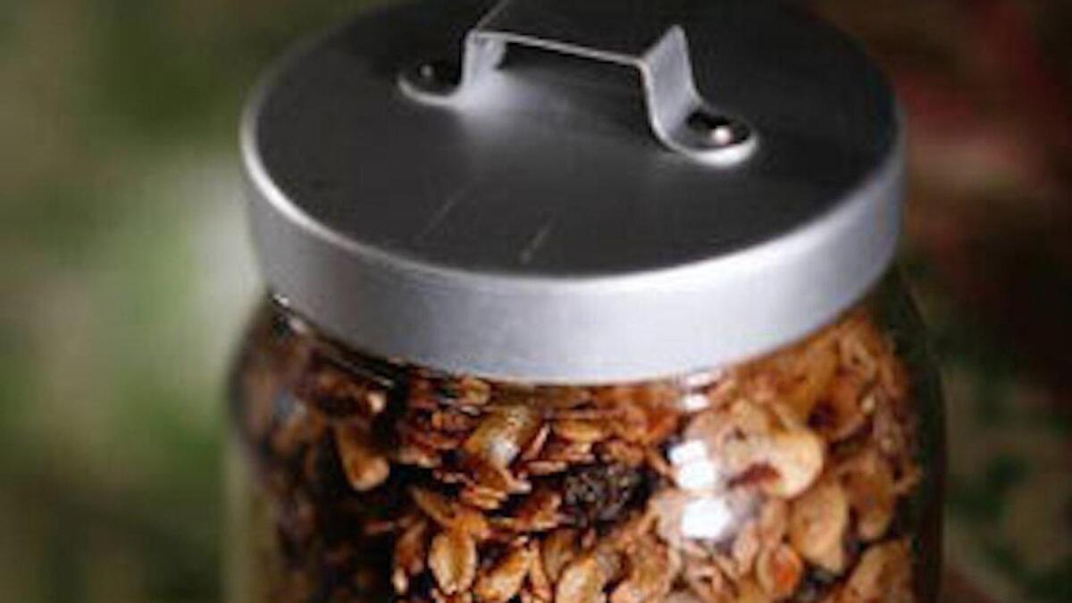 Make homemade granola using Christine Moore's excellent recipe in her new "Little Flower" cookbook, changing the mix of the nuts and dried fruit depending on what appeals to you at the moment. The granola mix makes a terrific gift, packaged in cute storage jars. Recipe: Homemade granola