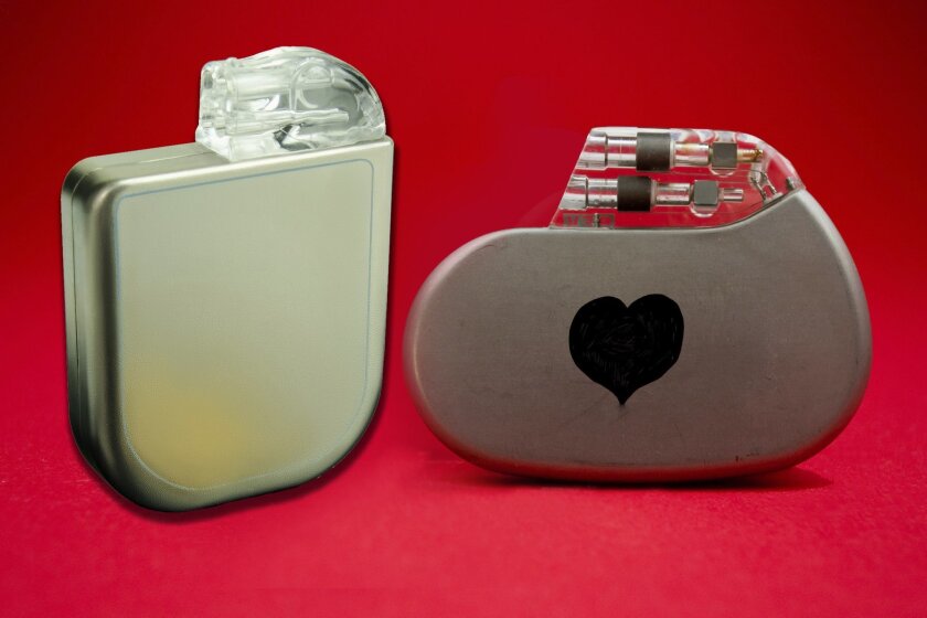 Less-invasive devices such as defibrillators (left) and pacemakers shock the heart if the organ has a lethal rhythm.