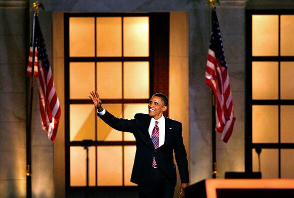 Obama officially became the first African American presidential nominee for a major political party, giving his acceptance speech on the 45th anniversary of Martin Luther King Jr.'s "I Have a Dream" speech.