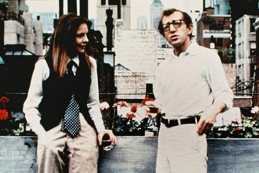 Woody Allen as Alvy Singer and Diane Keaton as Annie Hall in the comedy film 'Annie Hall', 1977. (Photo by Silver Screen Collection/Getty Images) ** OUTS - ELSENT, FPG, CM - OUTS * NM, PH, VA if sourced by CT, LA or MoD **